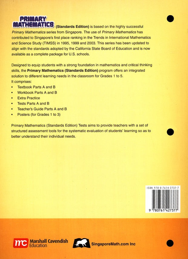 Primary Mathematics Tests 1B (Standards Edition)