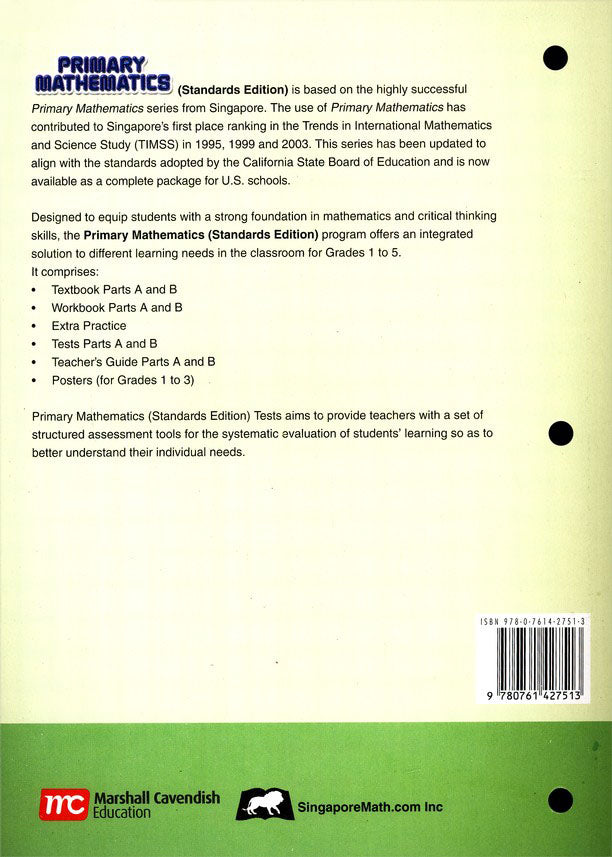 Primary Mathematics Tests 3B (Standards Edition)