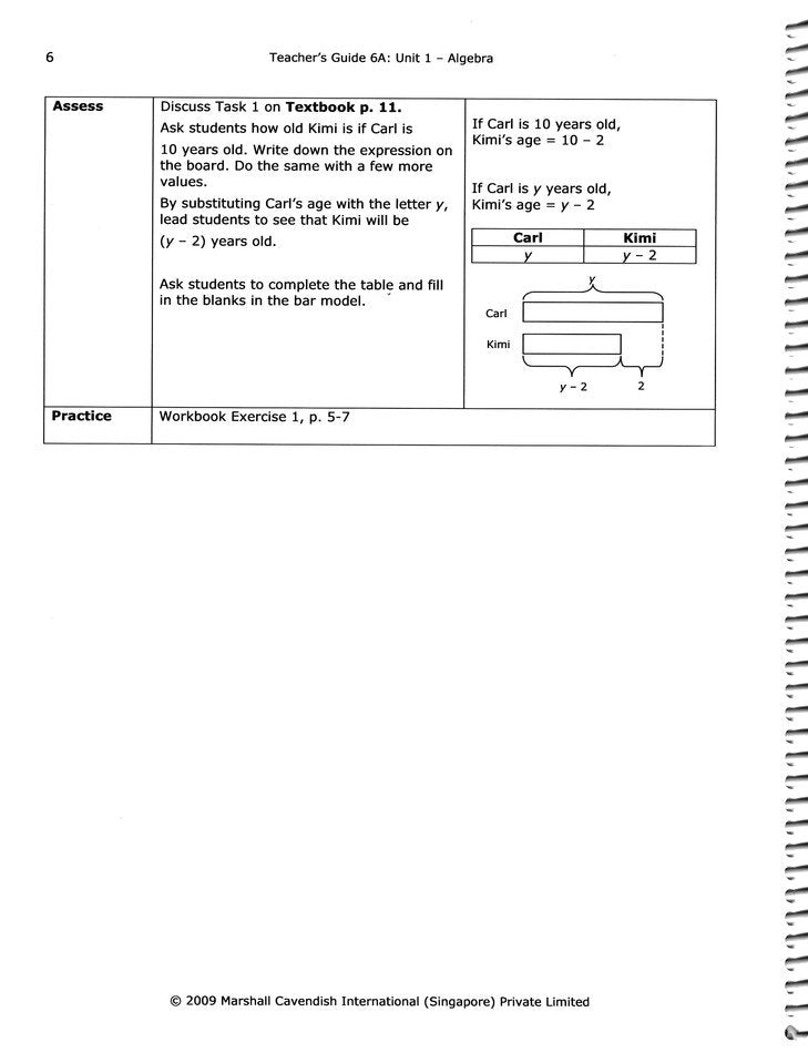 Primary Mathematics Standards Edition Level 6A Teacher Guide