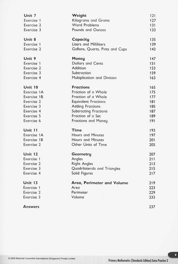 Extra Practice (Standards Edition) for Primary Math 3