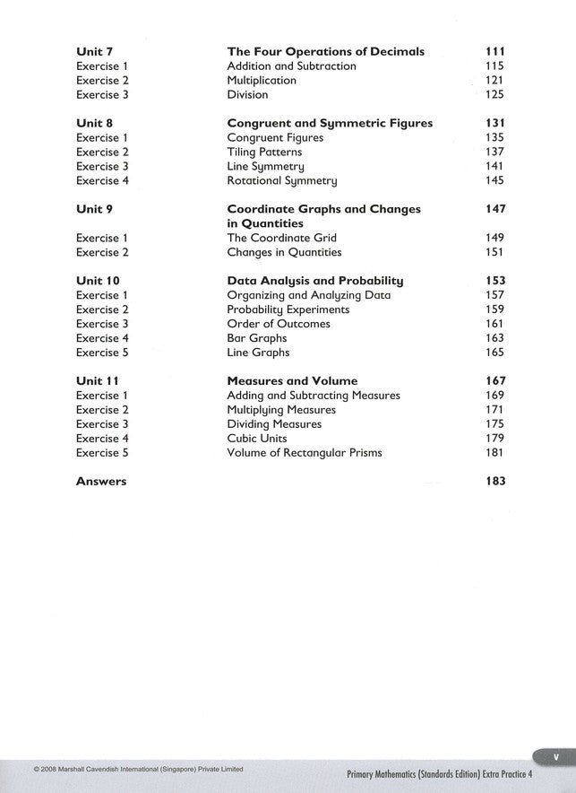 Primary Mathematics Extra Practice Book 4, Standards Edition