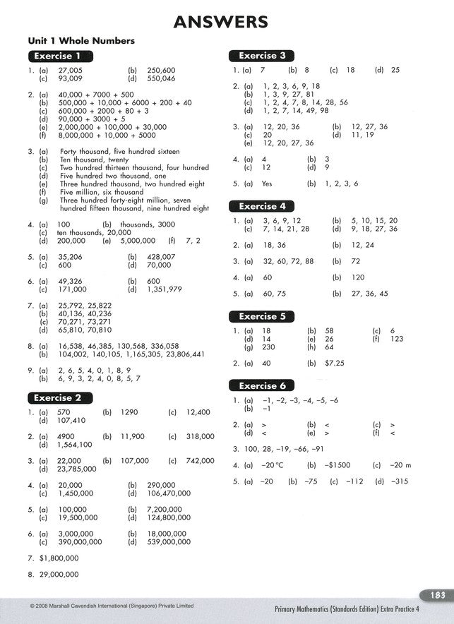 Primary Mathematics Extra Practice Book 4, Standards Edition