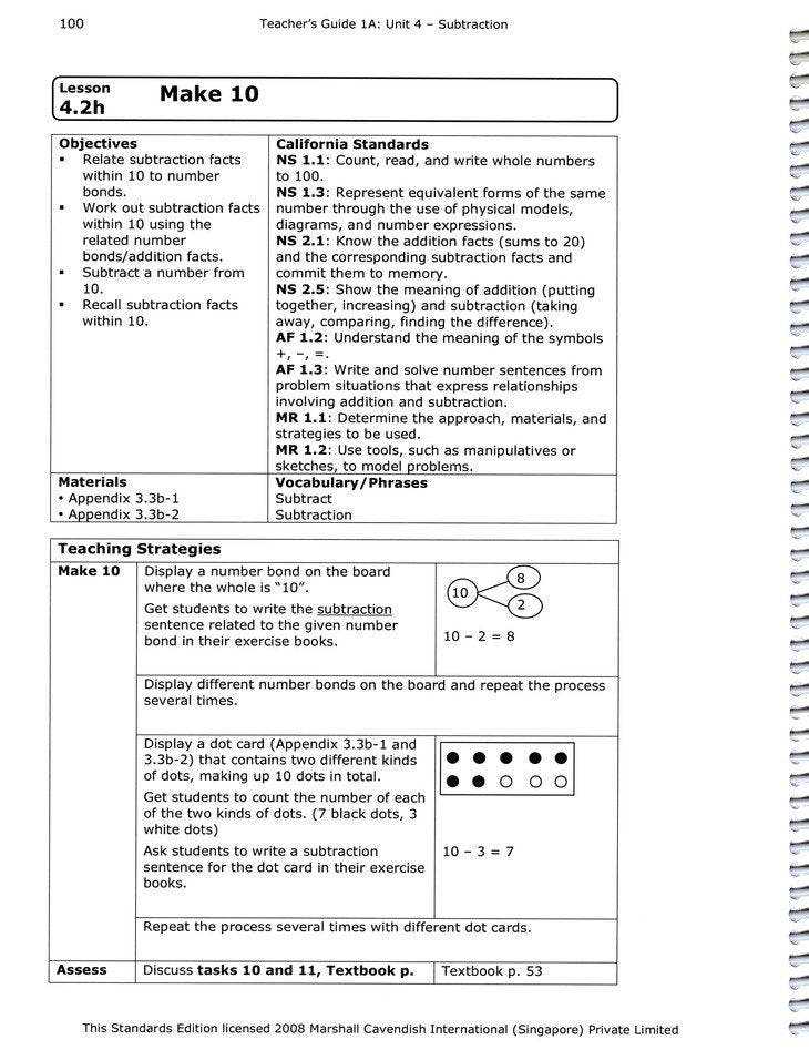 Primary Mathematics Standards Edition Level 1A Teacher Guide