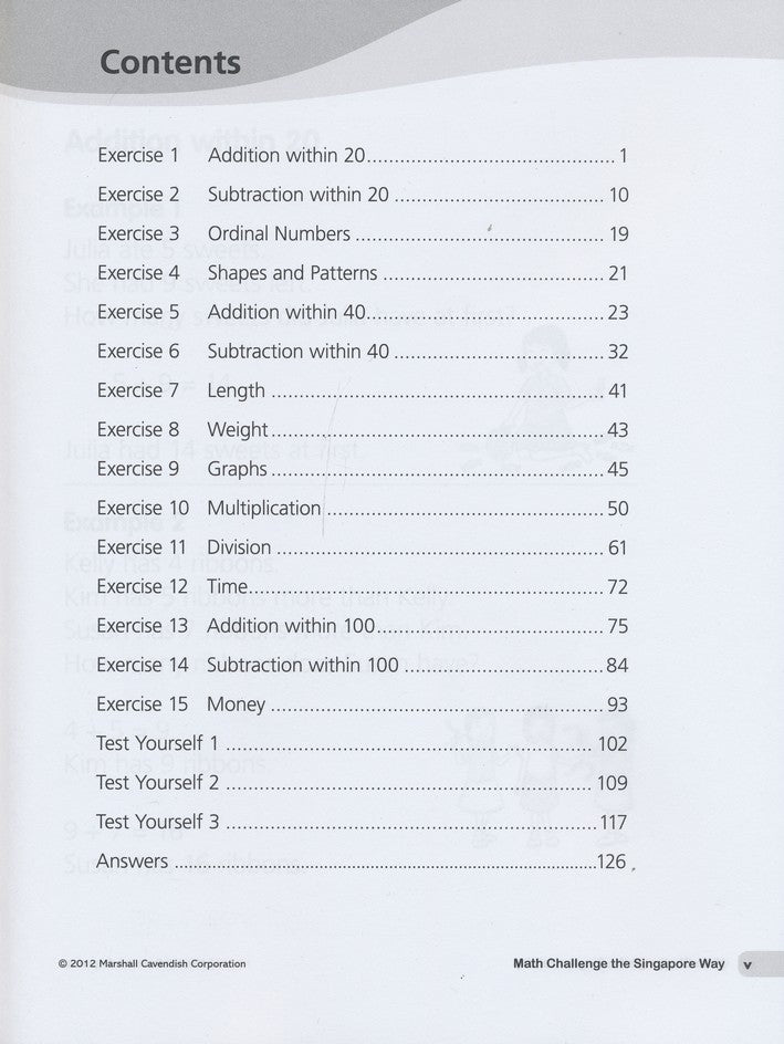 Math Challenge the Singapore Way Grade 1