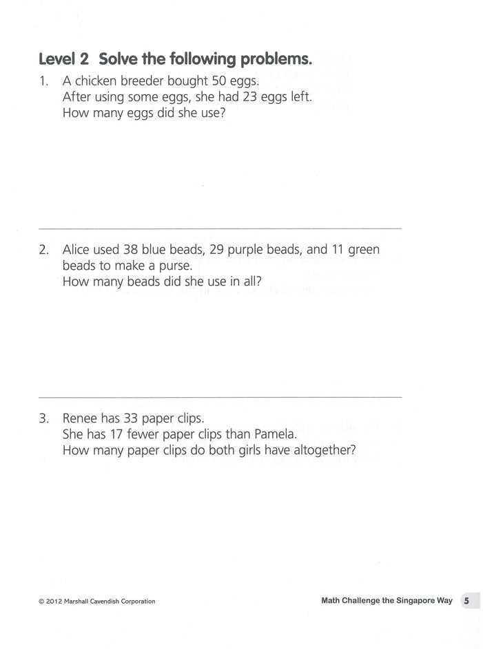 Math Challenge the Singapore Way Grade 2