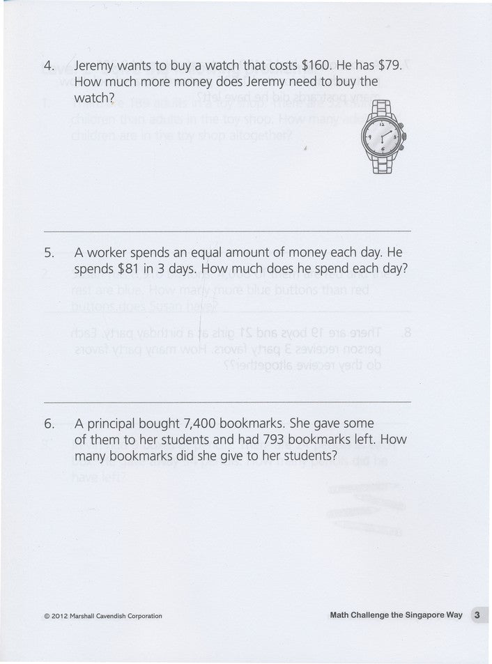 Math Challenge the Singapore Way Grade 3