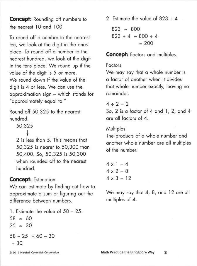 Math Practice the Singapore Way Grade 4