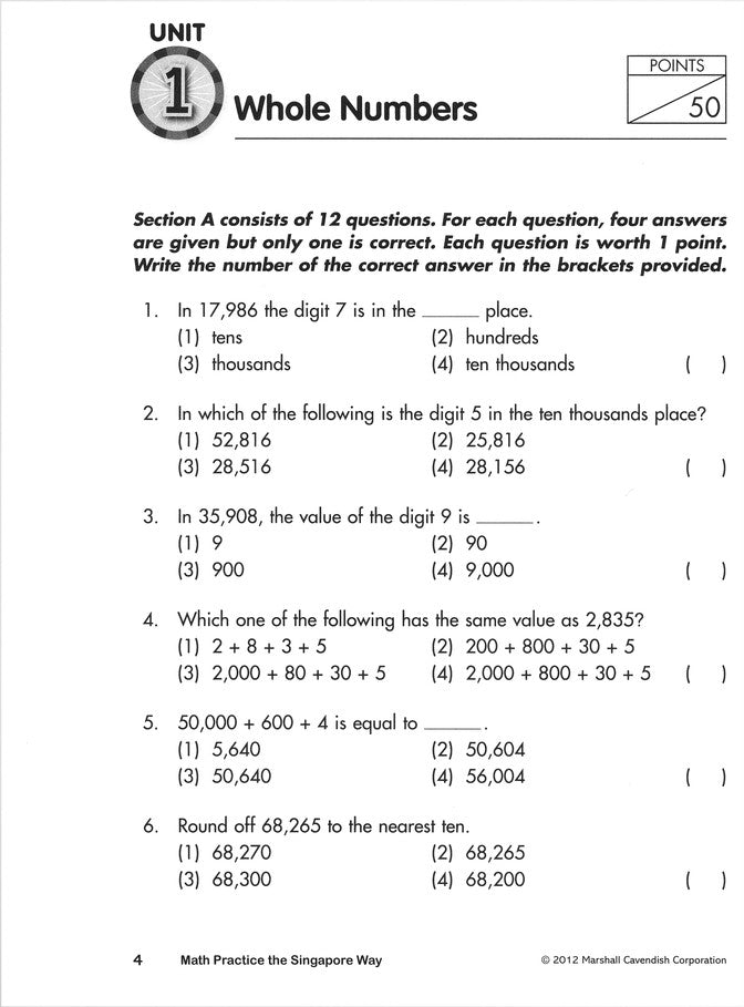 Math Practice the Singapore Way Grade 4