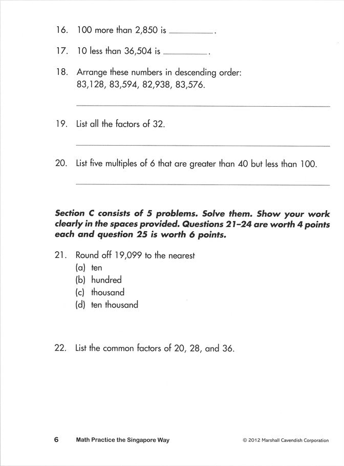 Math Practice the Singapore Way Grade 4