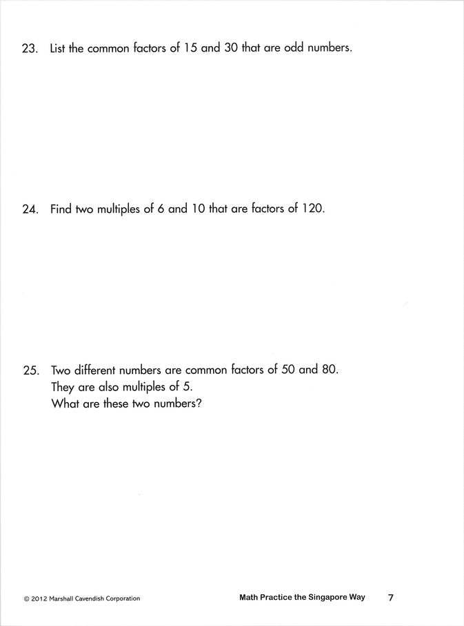 Math Practice the Singapore Way Grade 4