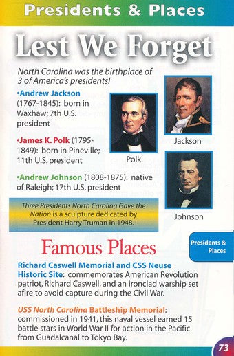 North Carolina Pocket Guide, Grades 3-8