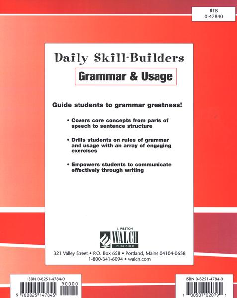 Daily Skill Builders Grammar and Usage Grades 5 to 6