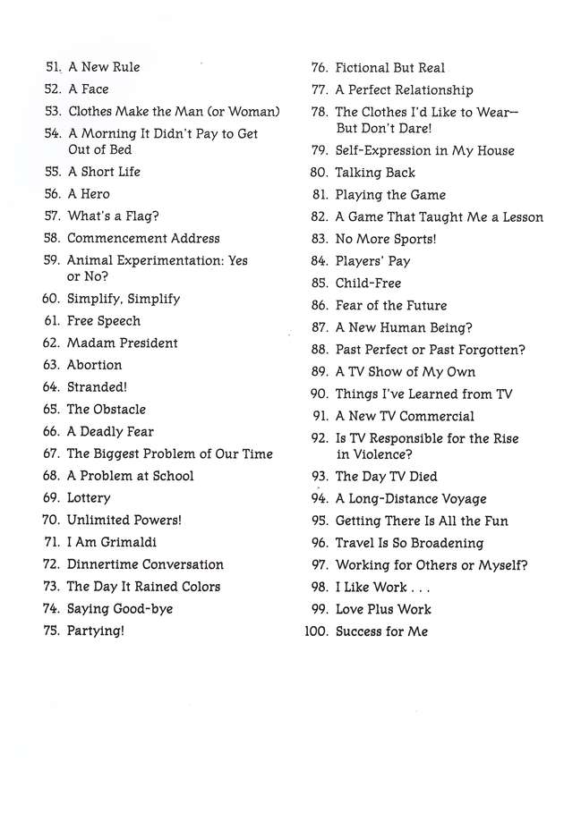 100 Writing Prompts for High School