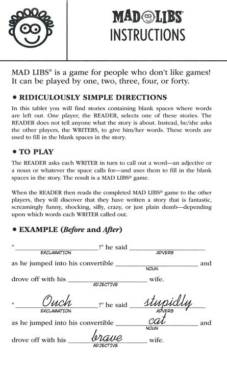 Mad Scientist Mad Libs