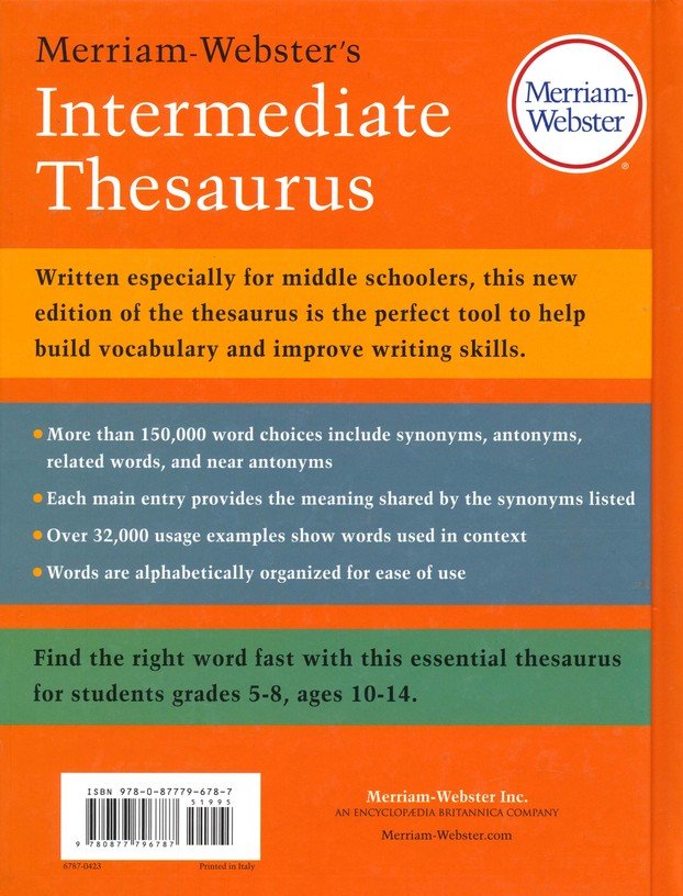 Merriam-Webster's Intermediate Thesaurus Middle School