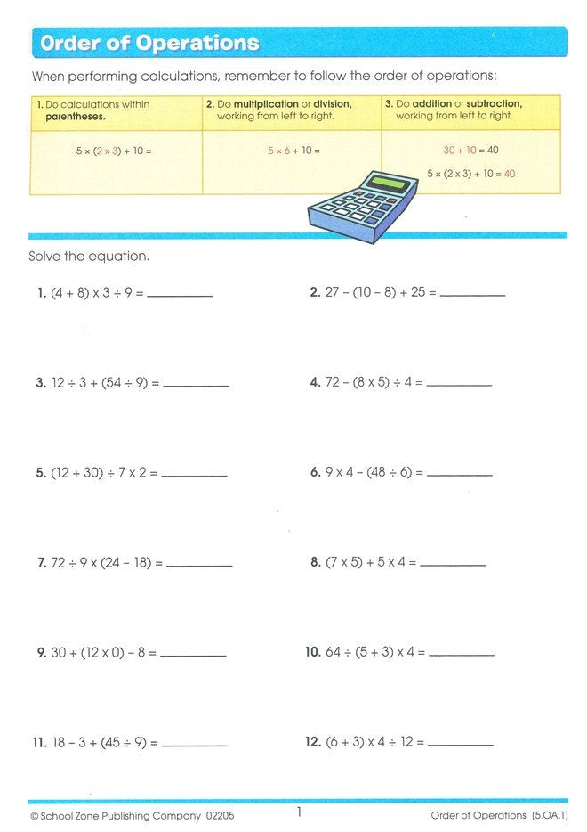 Math, Grade 5 Deluxe Edition, An I Know It! Workbook