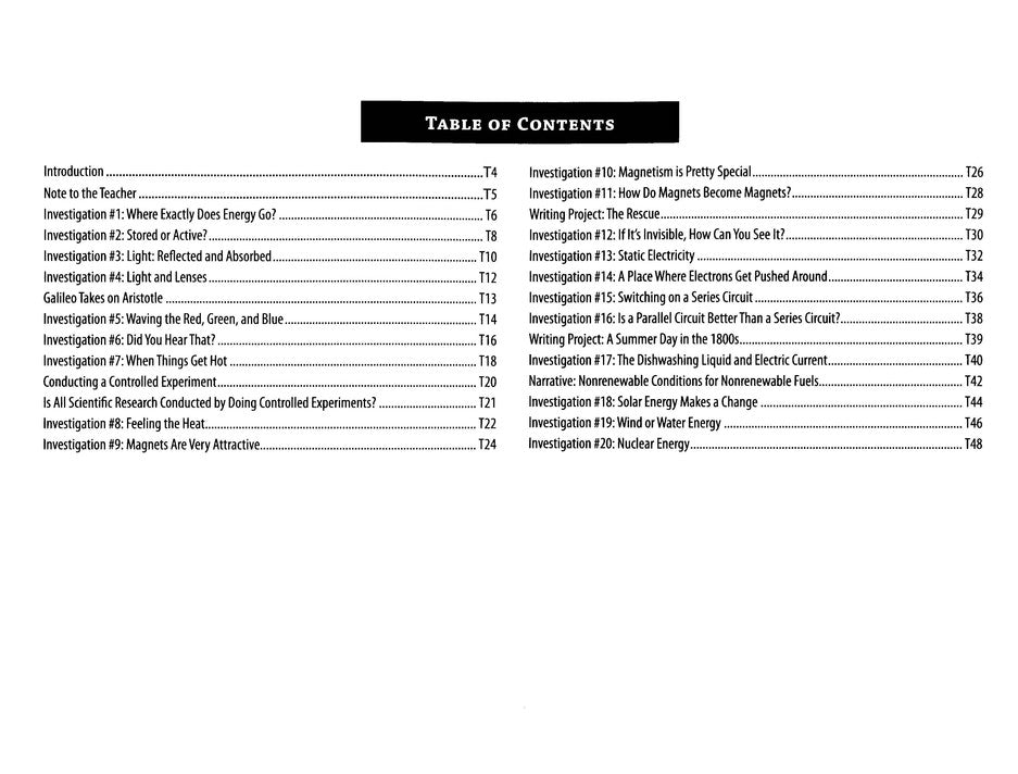 Energy: Teachers Guide