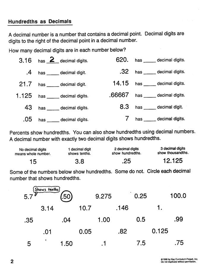 Key To Percents, Book #3