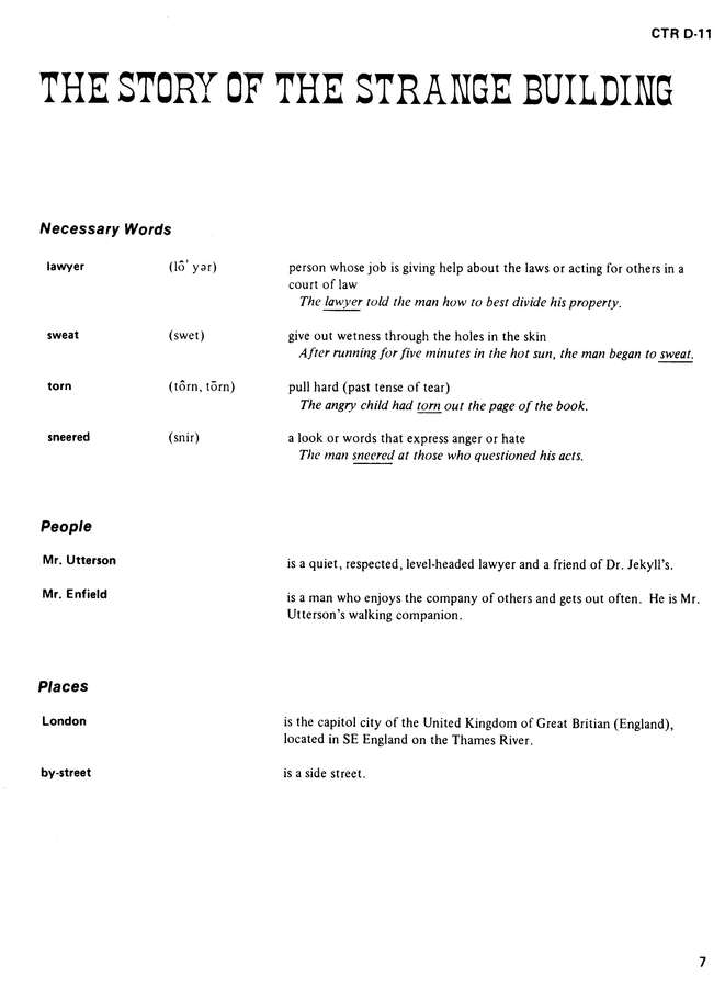 Dr. Jekyll and Mr. Hyde, Edcon Workbook, Level 4