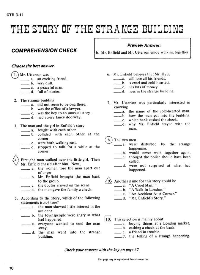 Dr. Jekyll and Mr. Hyde, Edcon Workbook, Level 4