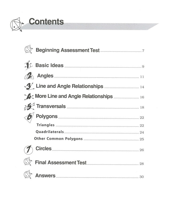 Straight Forward Math Series: Pre-Geometry Book 1