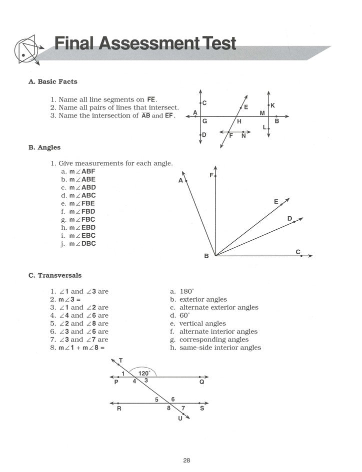 Straight Forward Math Series: Pre-Geometry Book 1