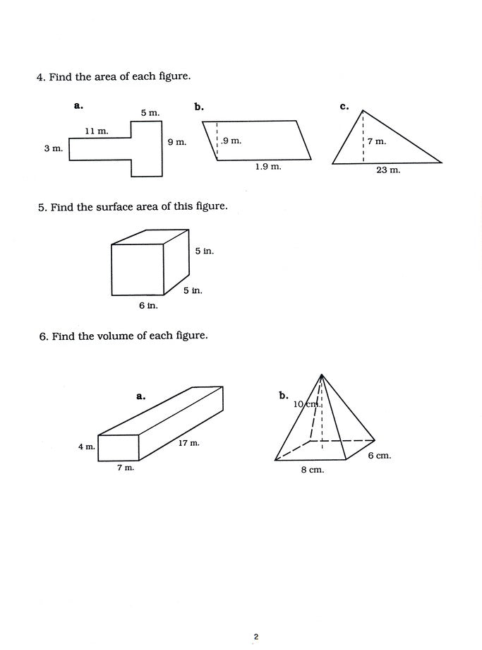 Straight Forward Math Series: Pre-Geometry, Book 2