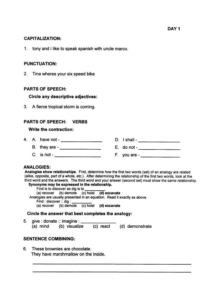 Daily Grams Grade 6 Workbook