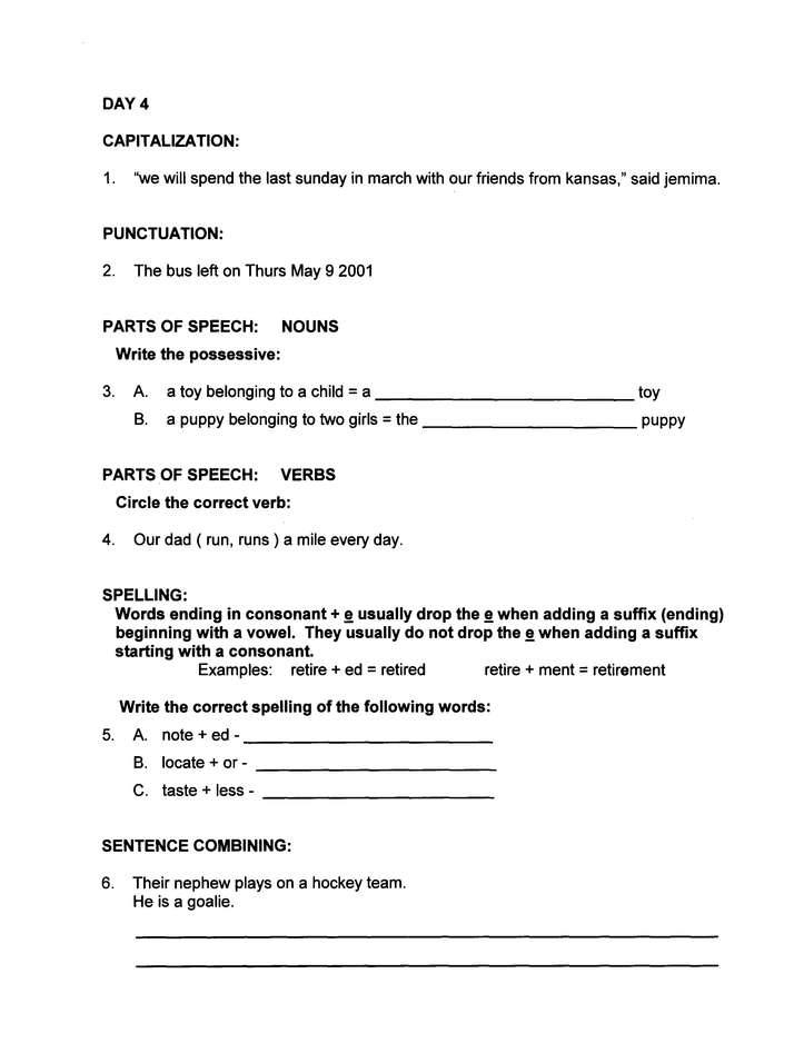 Daily Grams Grade 6 Workbook