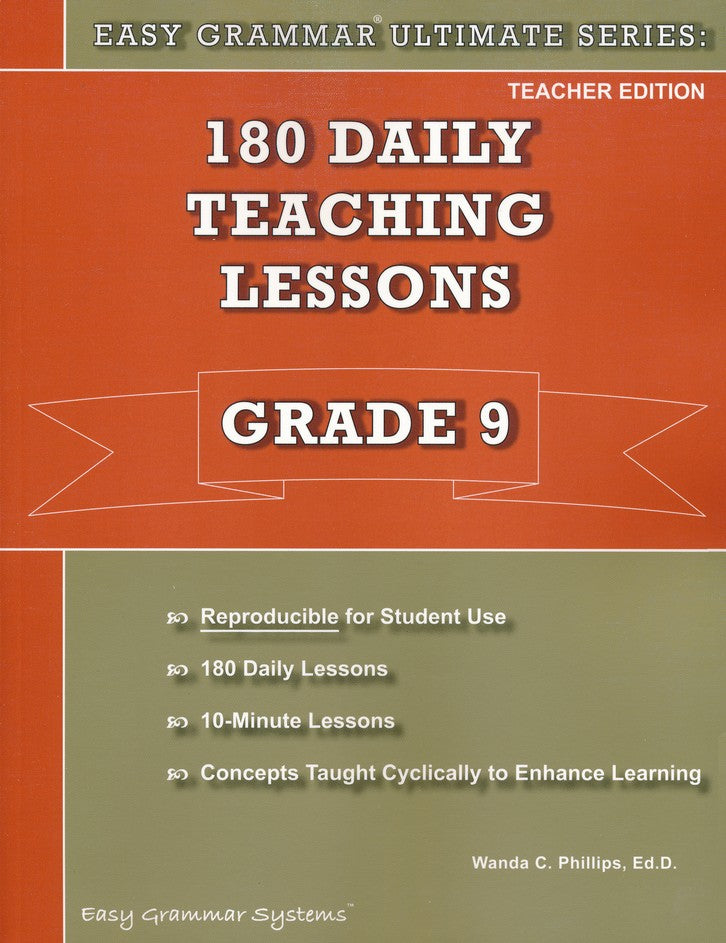 Easy Grammar Ultimate Series: 180 Daily Teaching Lessons, Grade 9 Teacher Text