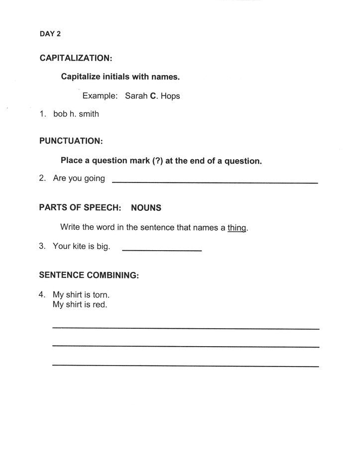 Easy Grammar Grade 2 Workbook