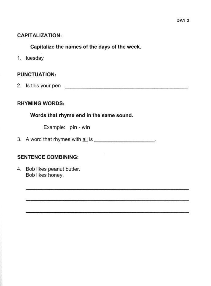 Easy Grammar Grade 2 Workbook