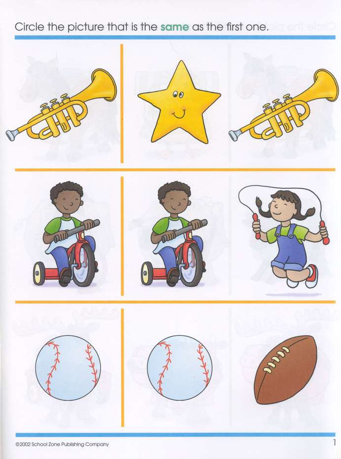 Perceptual Skills-Same or Different, Preschool Get Ready Workbooks