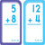 Addition 0 - 12, Math Flash Cards