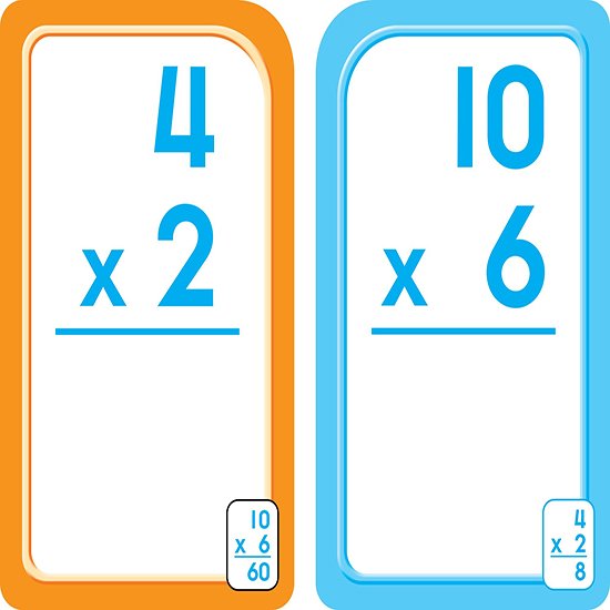 Multiplication 0 - 12, Math Flash Cards