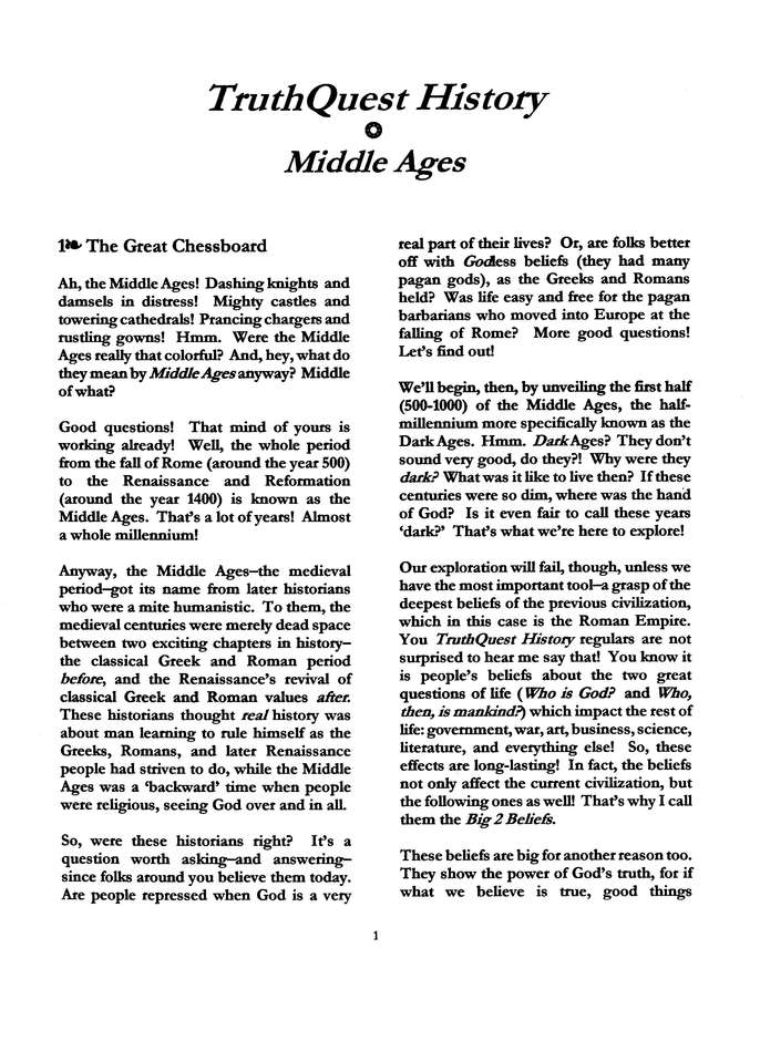 TruthQuest History: Middle Ages