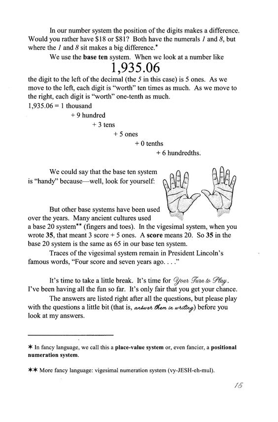 Life of Fred: Decimals and Percents