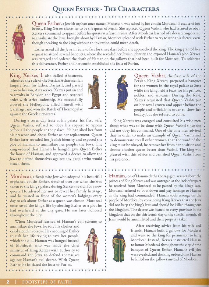 Footsteps of Faith, Queen Esther: Movable Paper Figures to Cut, Color, and Assemble