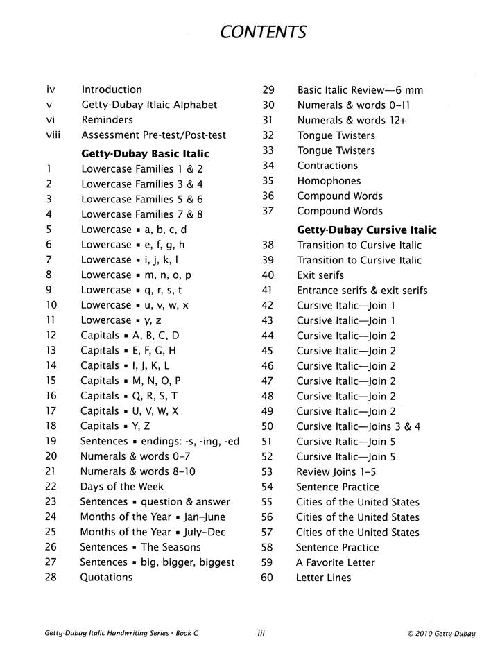 Getty-Dubay Italic Handwriting: Book C, 4th Edition