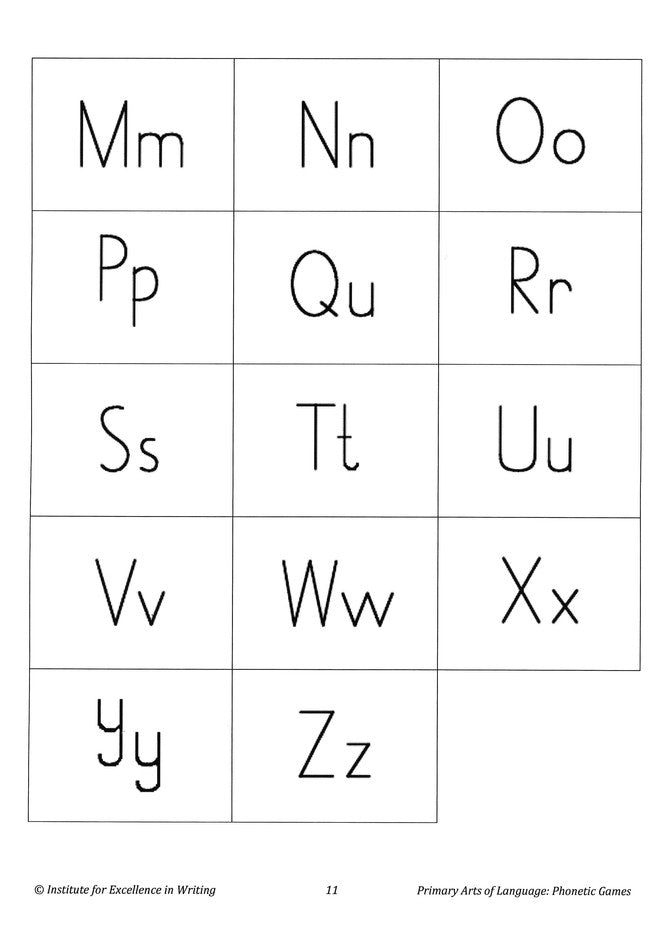 Primary Arts of Language: Phonetic Games