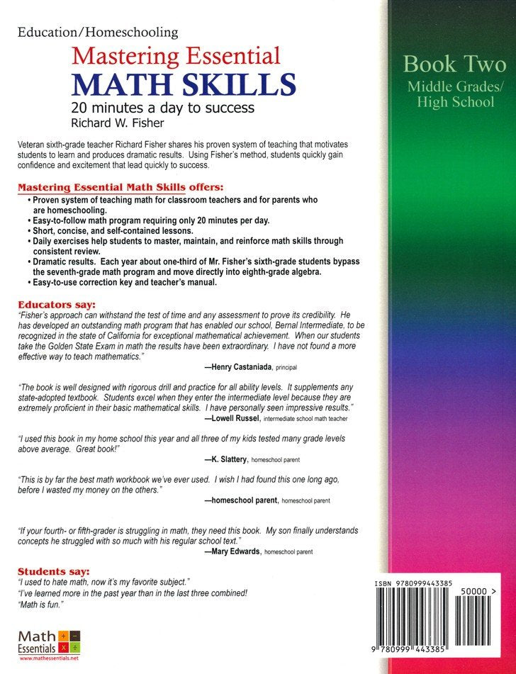 Mastering Essential Math Skills Book 2 3rd Edition