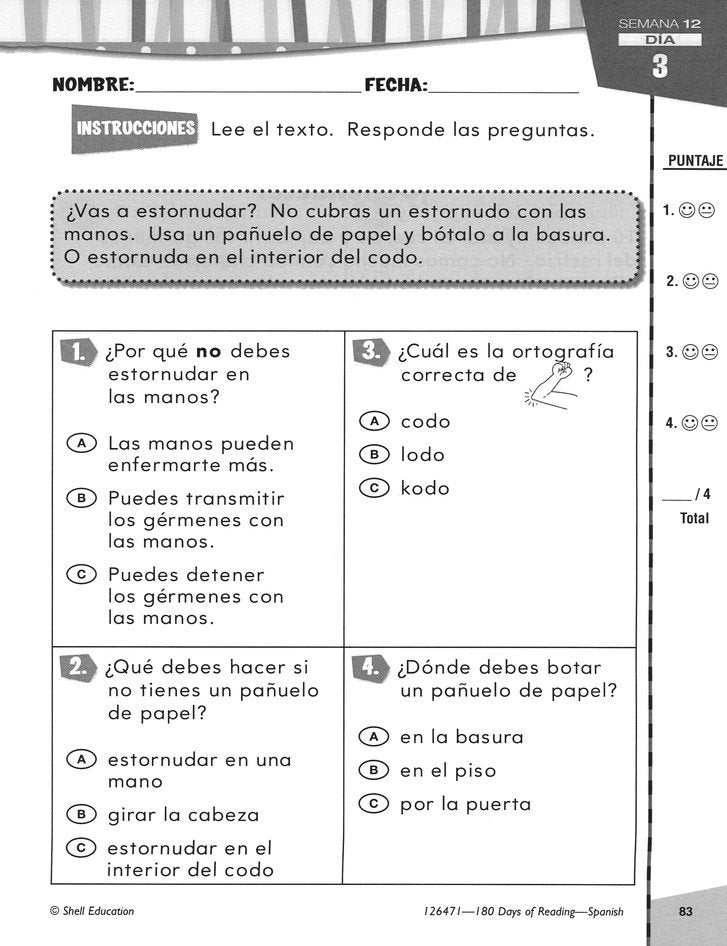 180 Days of Reading for First Grade (Spanish Edition)