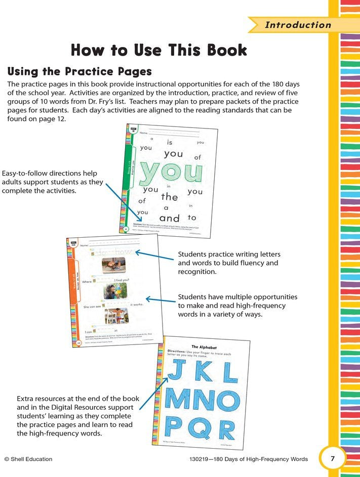 180 Days of High-Frequency Words for Prekindergarten