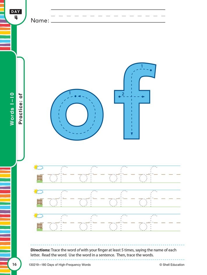 180 Days of High-Frequency Words for Prekindergarten