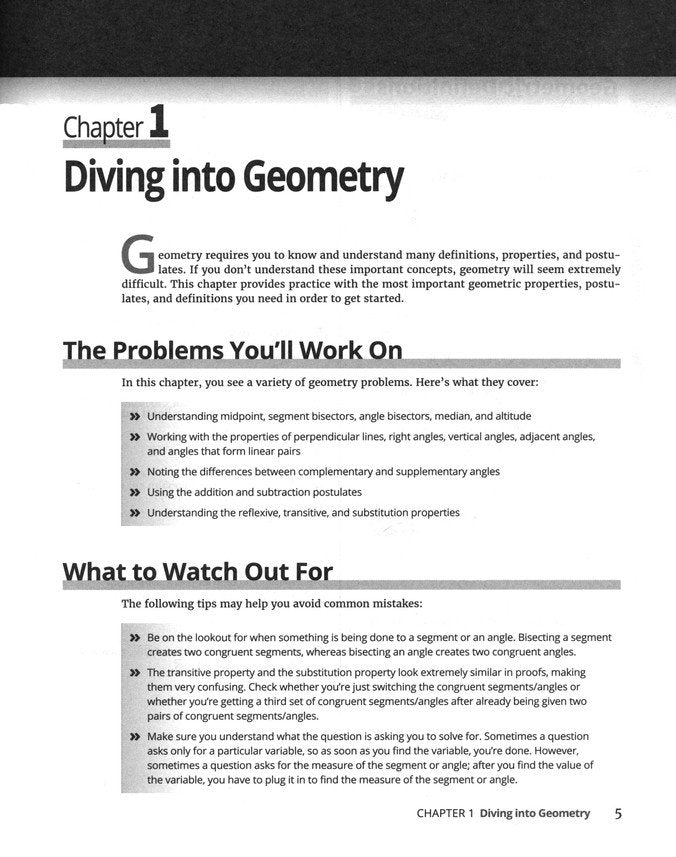 Geometry: 1001 Practice Problems For Dummies (+ Free Online Practice)