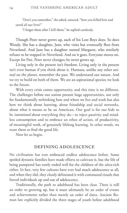 Vanishing American Adult: Our Coming-of-Age Crisis--and How to Rebuild a Culture of Self-Reliance