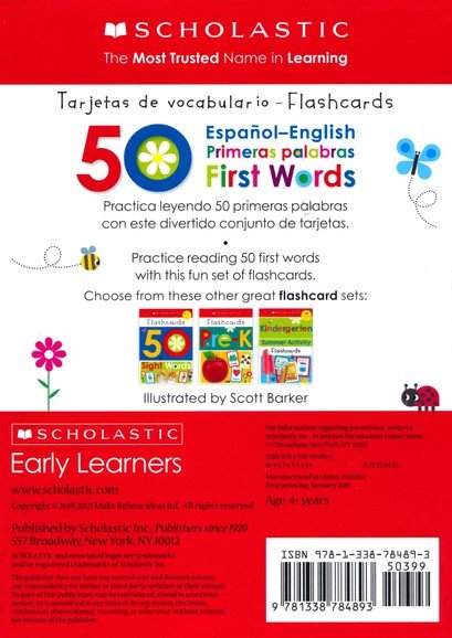 50 Spanish-English First Words: Scholastic Early Learners (Flashcards)