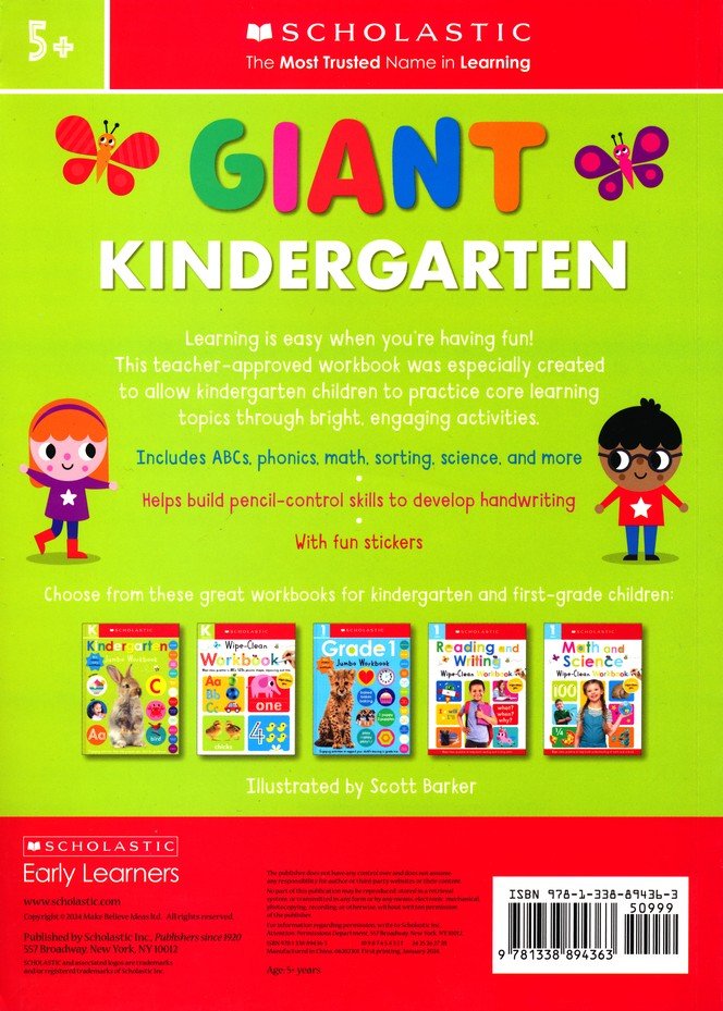 Giant Kindergarten Workbook: Scholastic Early Learners (giant Workbook