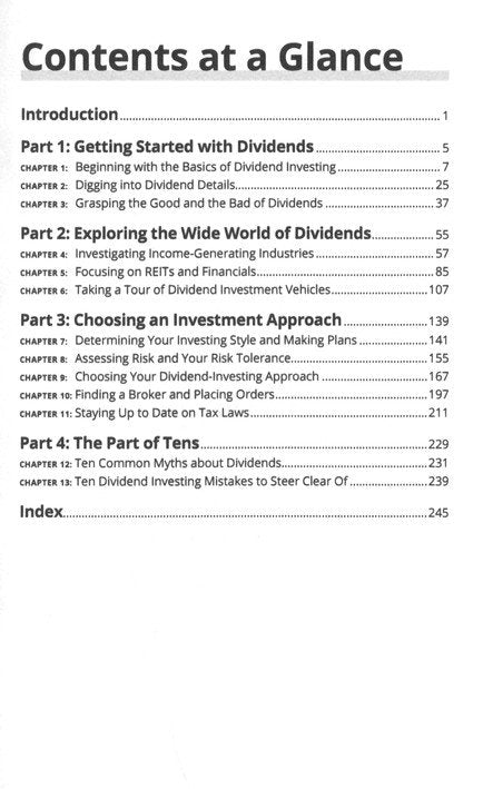 Investing In Dividends For Dummies