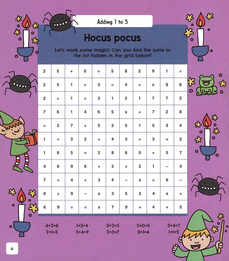 Number Search: Adding and Subtracting--Over 80 Fun Number Grid Puzzles!